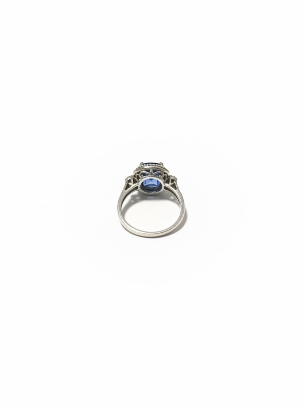 Jared exquisite lab created sapphire and silver ring size 5 1/2 - Picture 2 of 2